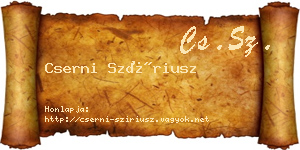 Cserni Szíriusz névjegykártya